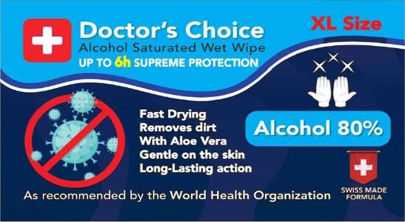 80% Alcohol Hand Sanitising Wipes