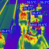 crowd temperature checking with infrared glasses